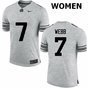 NCAA Ohio State Buckeyes Women's #7 Damon Webb Gray Nike Football College Jersey SXF8045MB